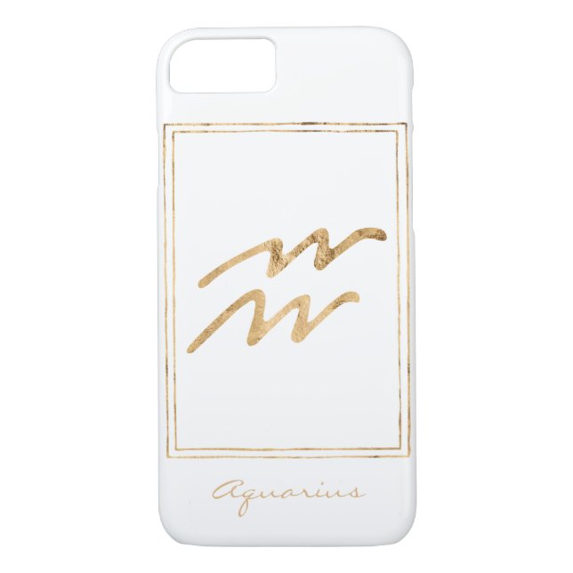 Stylised hammered gold Aquarius astrology zodiac  Case-Mate iPhone Case (Back)