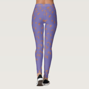 Stylised Happy Thanksgiving text in pattern Leggings