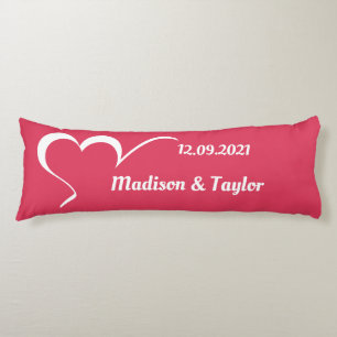 Stylised Heart custom name & colour body pillow