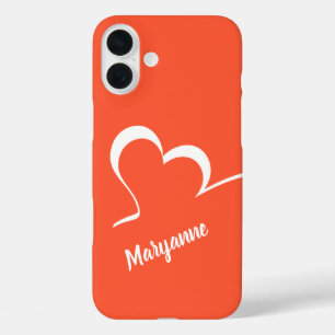 Stylised Heart custom name & colour phone cases