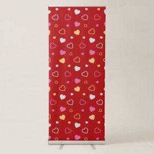 Stylised hearts pattern 2 retractable banner