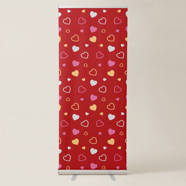 Stylised hearts pattern 2 retractable banner (Front)