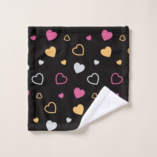 Stylised hearts pattern 3 wash cloth (Wash Cloth)