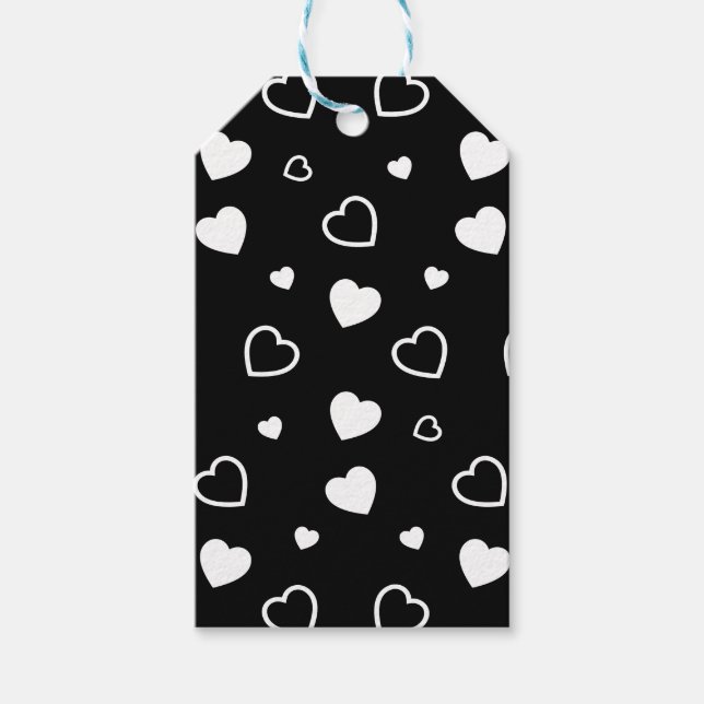 Stylised hearts pattern 5 gift tags (Front)