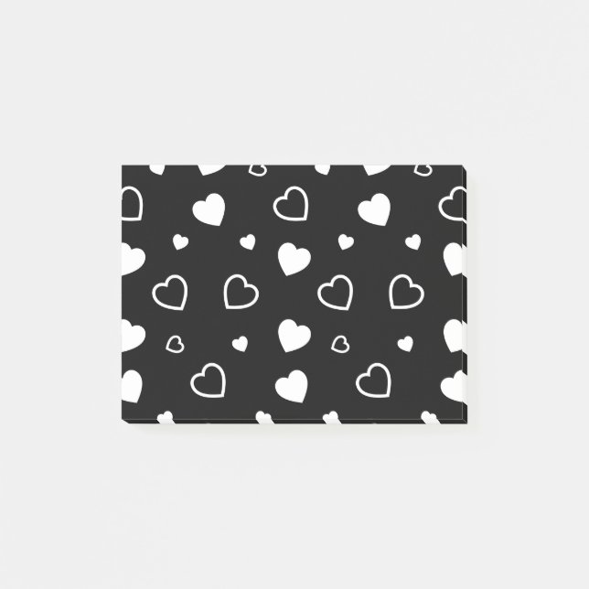 Stylised hearts pattern 5 post-it notes (Front)