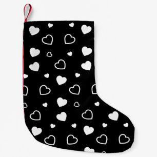Stylised hearts pattern 5 small christmas stocking