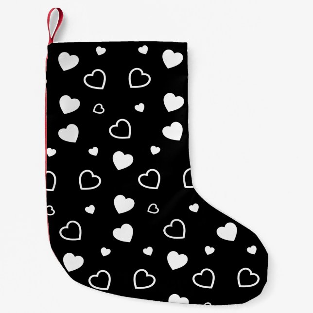 Stylised hearts pattern 5 small christmas stocking (Front)