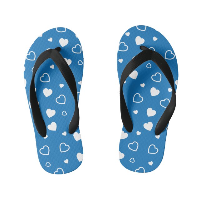 Stylised hearts pattern 7 kid's flip flops (Footbed)