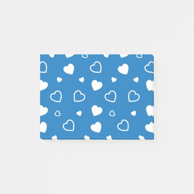 Stylised hearts pattern 7 post-it notes (Front)