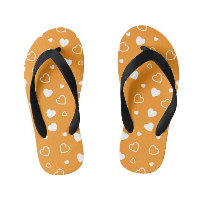 Stylised hearts pattern 8 kid's flip flops (Footbed)