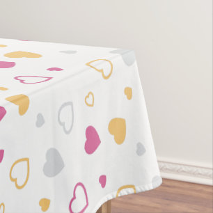 Stylised hearts pattern tablecloth