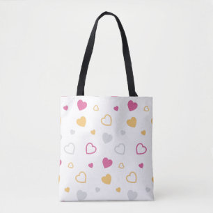 Stylised hearts pattern tote bag