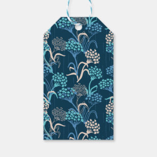 Stylised Hydrangea Floral Pattern - Elegant Blue Gift Tags