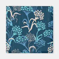 Stylised Hydrangea Floral Pattern - Elegant Blue
