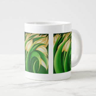 Stylised Illuminating Yellow Tulips Large Coffee Mug