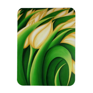 Stylised Illuminating Yellow Tulips Magnet