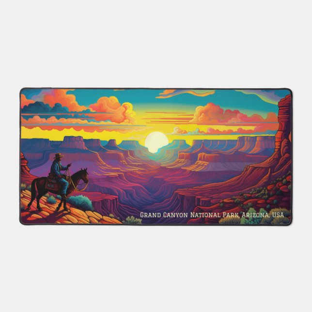 Stylised illustration Grand Canyon National Park  Desk Mat (Front)
