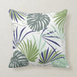 Stylised illustration popular plants cushion<br><div class="desc">Stylised illustration popular plants with tropical indoor plants. Looking to fill your room with plants? – well this ones for you. Bring greenery and the outdoors in with this tropical, monstera and palm leaf design. I wanted to create a calming design for use in a sunroom, bedroom or living room....</div>
