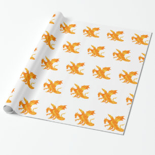 Stylised image of Dragon in flame Wrapping Paper