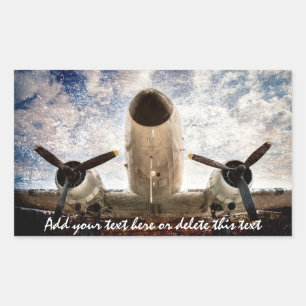 Stylised image of the Douglas DC-3 or C-47 aircraf Rectangular Sticker