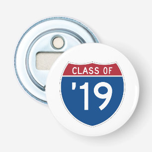 Stylised Interstate sign Class of 2019 Bottle Opener