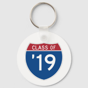 Stylised Interstate sign  Class of 2019 Key Ring