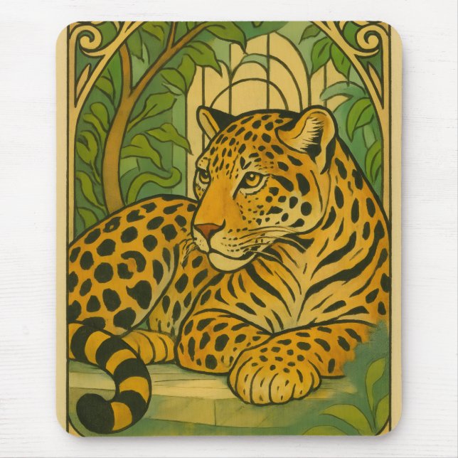 Stylised Jungle Elegance Mouse Mat (Front)