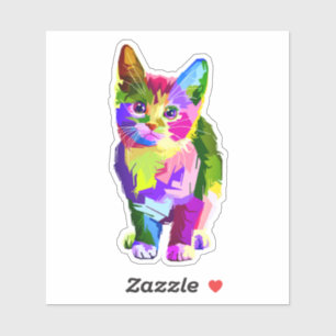 Stylised Kitten Prismatic Design-32345