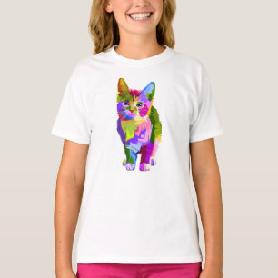 Stylised Kitten Prismatic Design-32345 T-Shirt