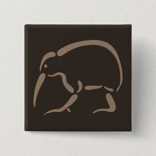 Stylised Kiwi 15 Cm Square Badge (Front)