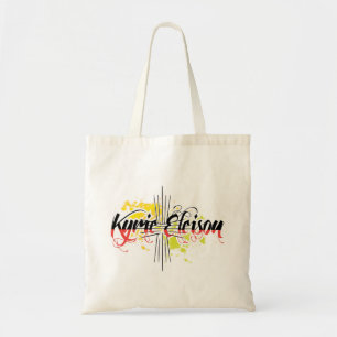 Stylised Kyrie Eleison Religious Phrase with Cross Tote Bag