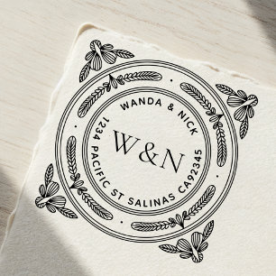 Stylised Leaf Return Address Self-Inking Stamp