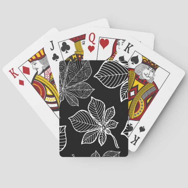 Stylised leaves 3 playing cards (Back)