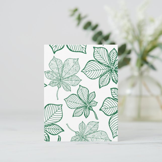 Stylised leaves 5 postcard (Standing Front)