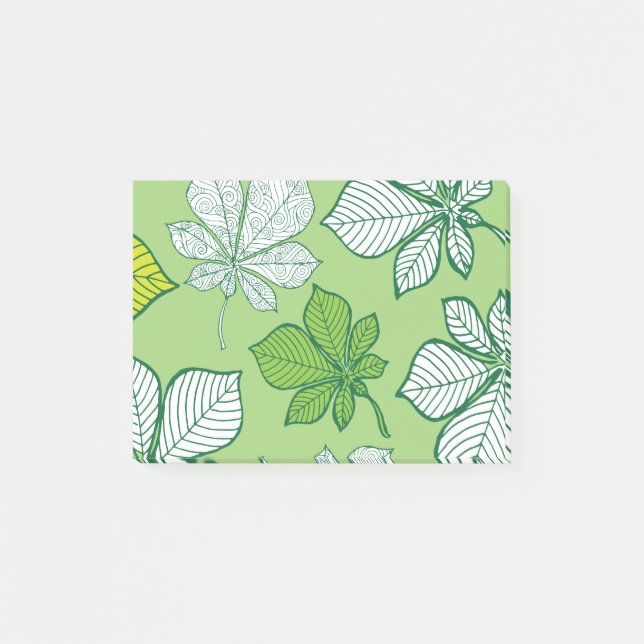 Stylised leaves 6 post-it notes (Front)