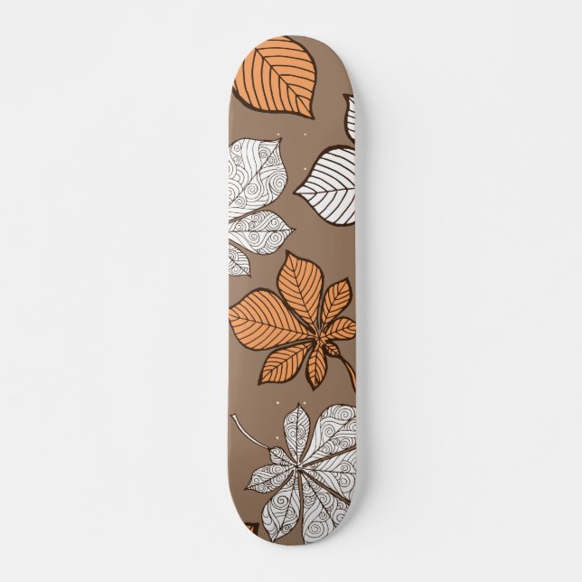 Stylised leaves 7 skateboard (Front)