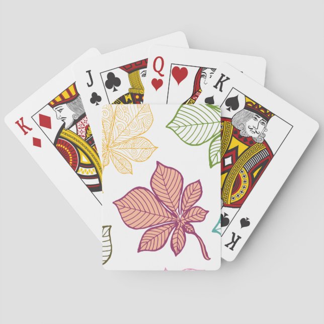 Stylised leaves 8 playing cards (Back)