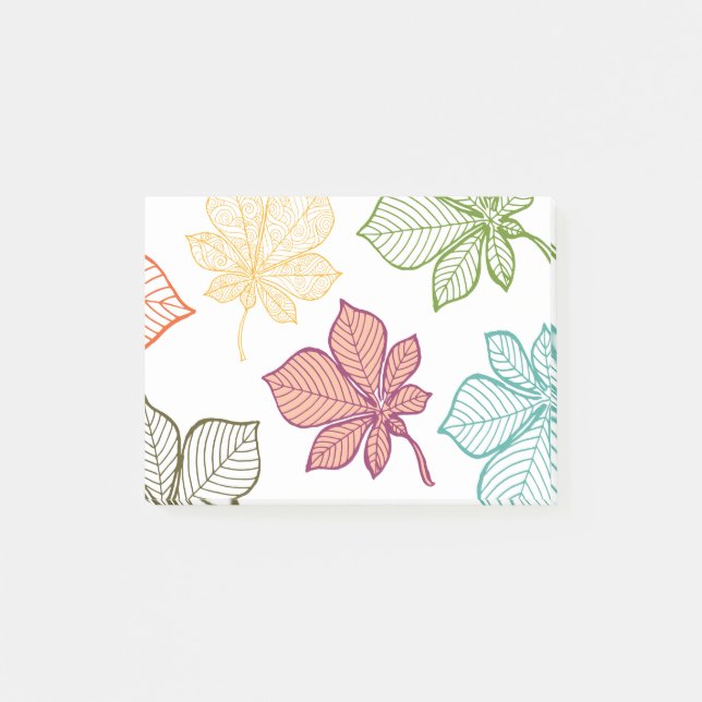 Stylised leaves 8 post-it notes (Front)