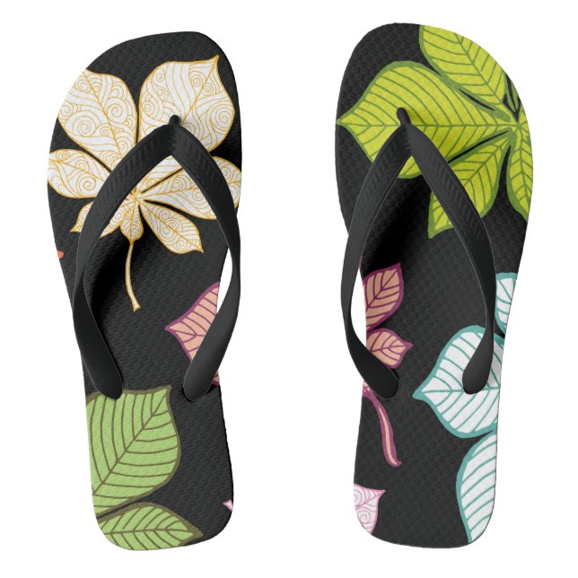Stylised leaves 9 flip flops (Footbed)