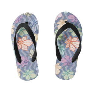 Stylised Leaves Kid's Flip Flops