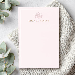 Stylised lotus flower pink yoga healing post-it notes