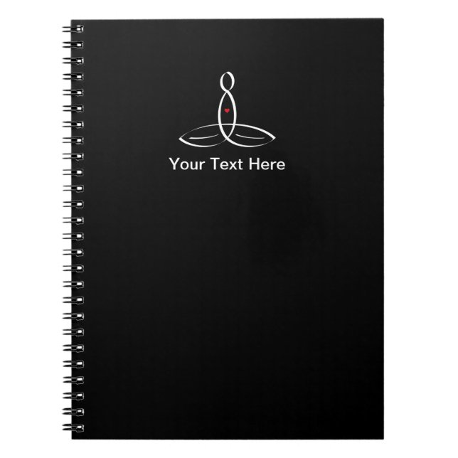 Stylised meditation with customisable text notebook (Front)