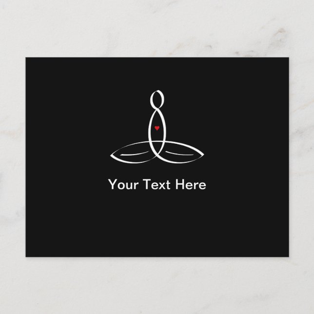 Stylised meditation with customisable text postcard (Front)