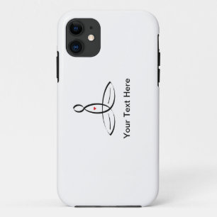 Stylised  meditator  with customisable text iPhone 11 case