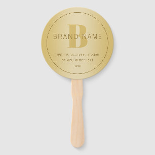 Stylised Modern Minimal Gold Return Address Hand Fan