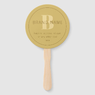 Stylised Modern Minimal Gold Return Address Hand Fan