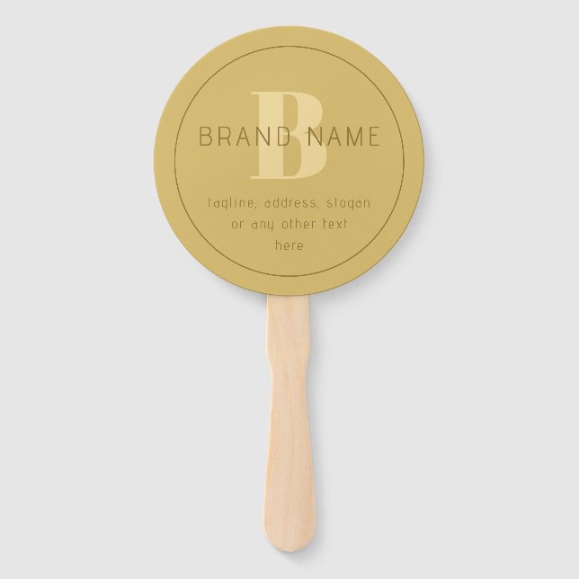 Stylised Modern Minimal Gold Return Address  Hand Fan (Front)