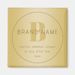 Stylised Modern Minimal Gold Return Address Magnet