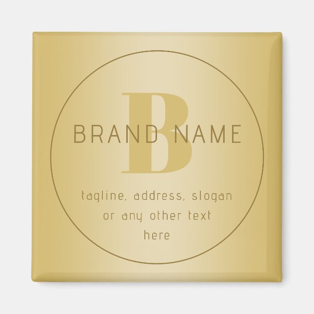 Stylised Modern Minimal Gold Return Address  Magnet (Front)
