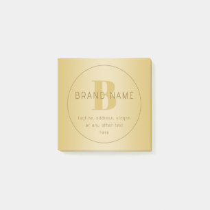 Stylised Modern Minimal Gold Return Address  Post-it Notes